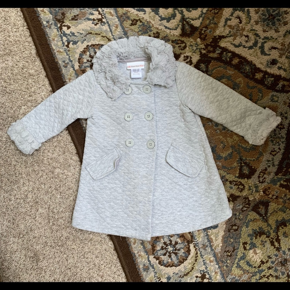Sweet Heart Rose | Button up fashion Coat | Gray | Size 18 months